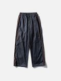 Muted Purple Color-Blocked Wide-Leg Track Pants