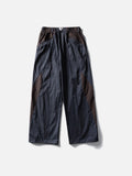 Muted Purple Color-Blocked Wide-Leg Track Pants