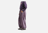 Muted Purple Color-Blocked Wide-Leg Track Pants