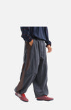 Muted Purple Color-Blocked Wide-Leg Track Pants