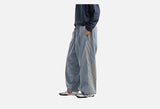 Muted Purple Color-Blocked Wide-Leg Track Pants