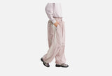 Muted Purple Color-Blocked Wide-Leg Track Pants