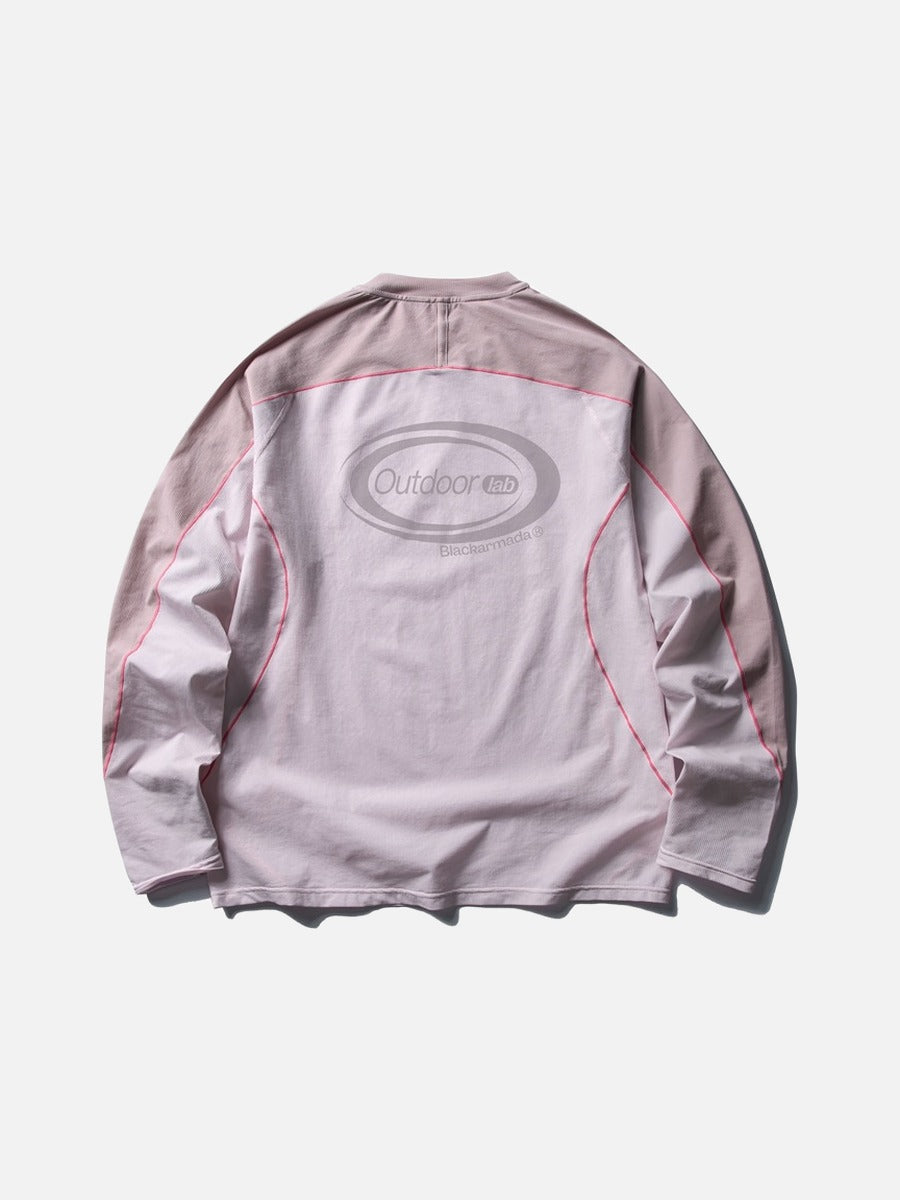 Color-Blocked Long Sleeve Crew Neck Top