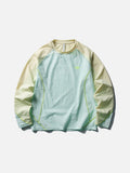 Color-Blocked Long Sleeve Crew Neck Top