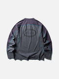 Color-Blocked Long Sleeve Crew Neck Top