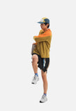 Color-Blocked Long Sleeve Crew Neck Top
