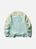 Color-Blocked Long Sleeve Crew Neck Top