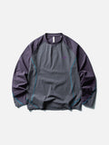 Color-Blocked Long Sleeve Crew Neck Top