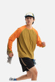 Color-Blocked Long Sleeve Crew Neck Top