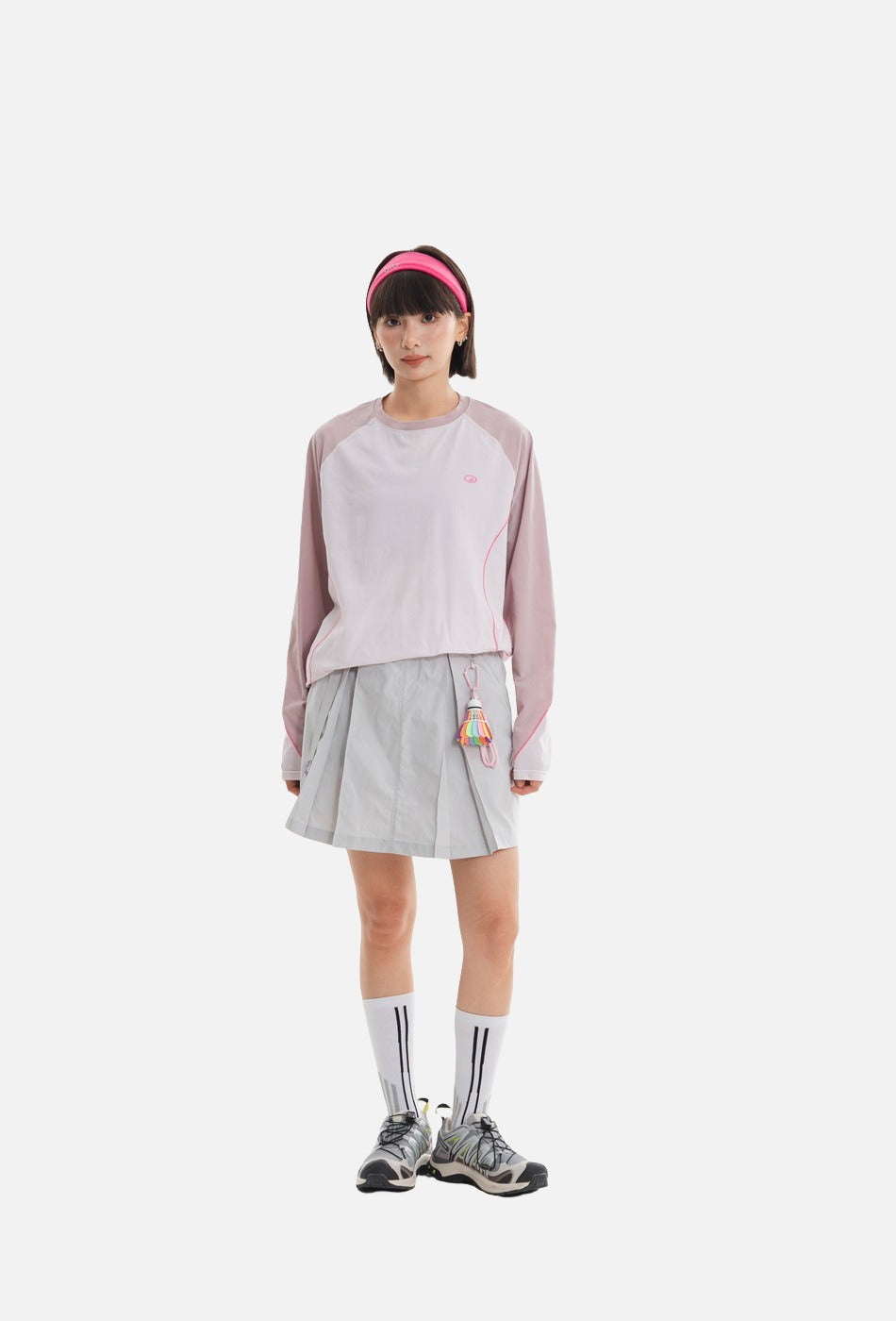 Color-Blocked Long Sleeve Crew Neck Top