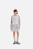 Color-Blocked Long Sleeve Crew Neck Top