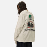DAXUEN Oversized long sleeve t-shirt with graphics — model photo