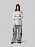 DAXUEN Oversized long sleeve t-shirt with graphics — model photo