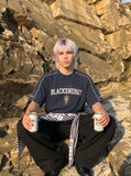 DAXUEN BLACKENERGY oversized short-sleeved t-shirt — model photo