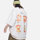 DAXUEN Oversized Apple Core Graphic Tee