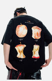 DAXUEN Oversized Apple Core Graphic Tee