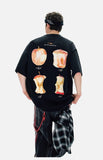 DAXUEN Oversized Apple Core Graphic Tee