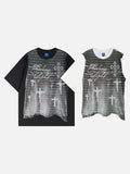 DAXUEN Oversized short-sleeved graphic T-shirt in black or white