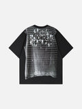 DAXUEN Oversized short-sleeved graphic T-shirt in black or white