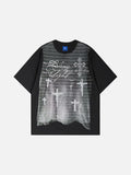 DAXUEN Oversized short-sleeved graphic T-shirt in black or white
