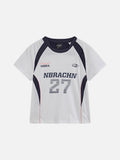 DAXUEN Short sleeve athletic top with color blocking