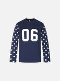 DAXUEN light blue long-sleeve t-shirt with blocky '06' graphic