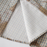 DAXUEN plaid button-up shirt with blotchy print