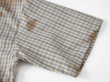 DAXUEN plaid button-up shirt with blotchy print