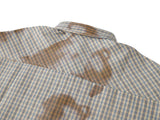 DAXUEN plaid button-up shirt with blotchy print