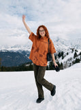 DAXUEN plaid button-up shirt with blotchy print — model photo