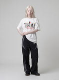 DAXUEN Oversized Bold Lettering Graphic Tee — model photo