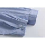 DAXUEN blue and white grid pattern long-sleeved shirt