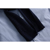 DAXUEN blue and white grid pattern long-sleeved shirt
