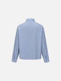 DAXUEN blue and white grid pattern long-sleeved shirt