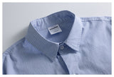 DAXUEN blue and white grid pattern long-sleeved shirt