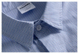 DAXUEN blue and white grid pattern long-sleeved shirt