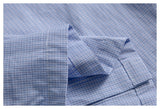 DAXUEN blue and white grid pattern long-sleeved shirt