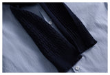 DAXUEN blue and white grid pattern long-sleeved shirt