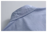 DAXUEN blue and white grid pattern long-sleeved shirt