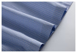 DAXUEN blue and white grid pattern long-sleeved shirt