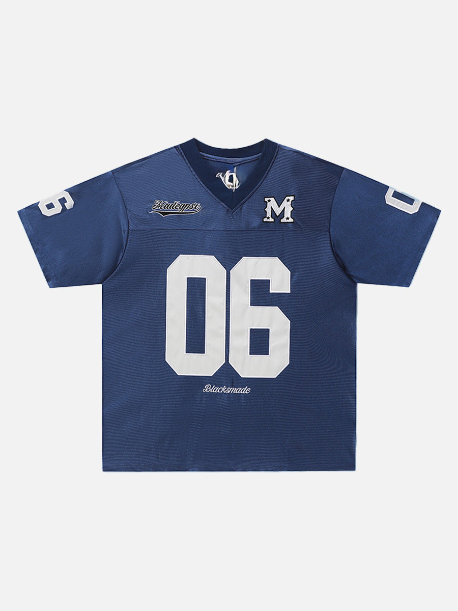 Script V-Neck Jersey Tee