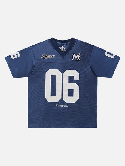 Script V-Neck Jersey Tee