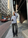 DAXUEN blue and white gingham popover shirt — model photo