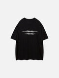 Blurred Line Graphic Oversized T-Shirt