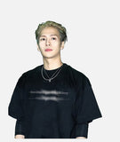 DAXUEN black oversized blurred-line graphic t-shirt