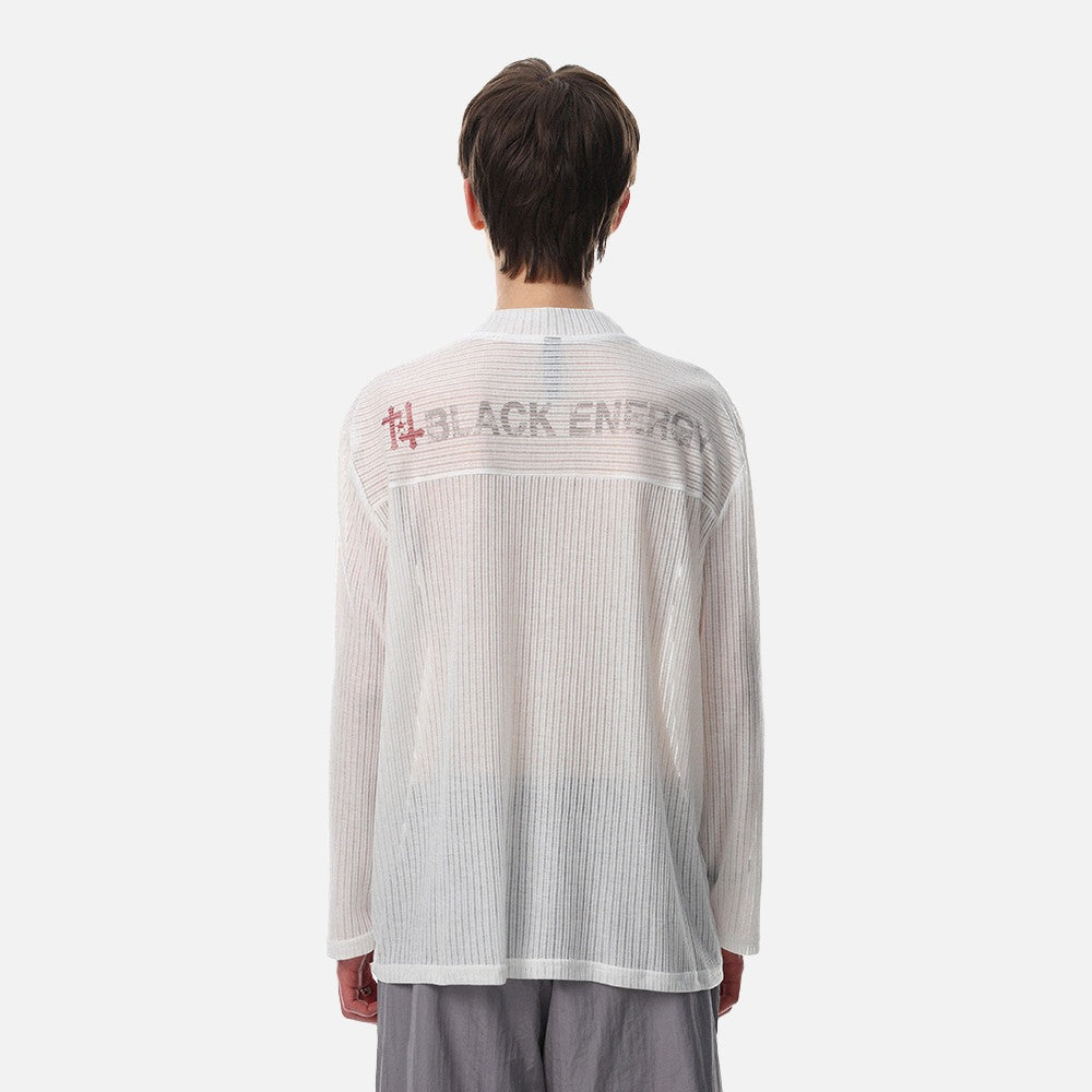 DAXUEN Long-sleeved V-neck top with graphic prints