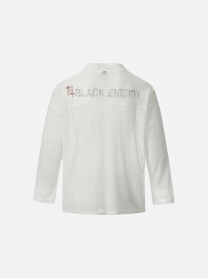 DAXUEN Long-sleeved V-neck top with graphic prints