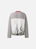 DAXUEN grey and black long-sleeve top with flame graphic