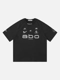 DAXUEN black bold 'a b o' graphic short-sleeve T-shirt