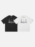 DAXUEN black bold 'a b o' graphic short-sleeve T-shirt